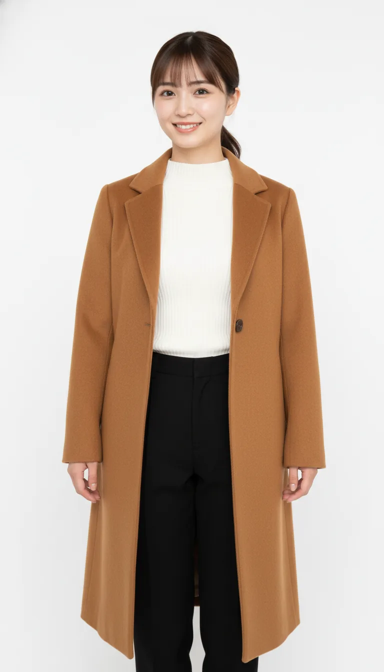 優雅羊毛大衣造型
