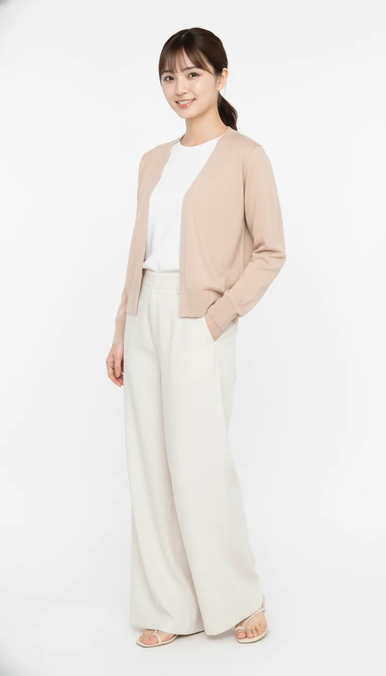 優雅針織衫搭配闊腿褲