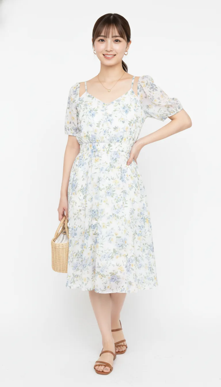 法式碎花連衣裙