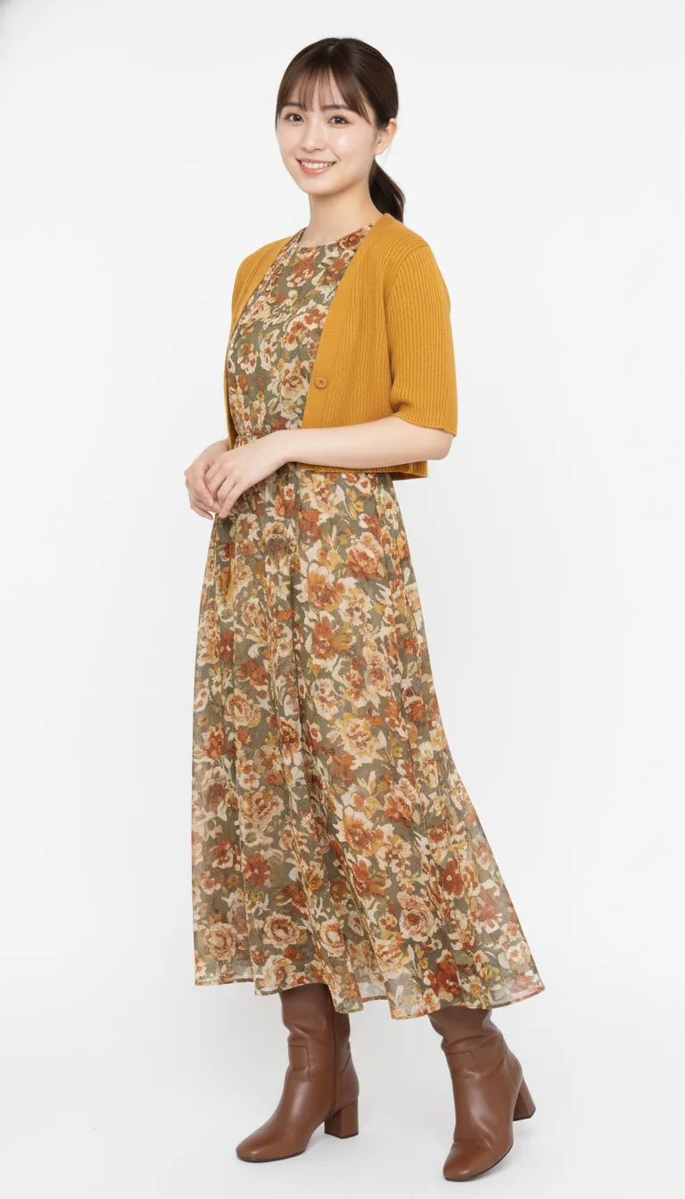 波希米亞風碎花長洋裝