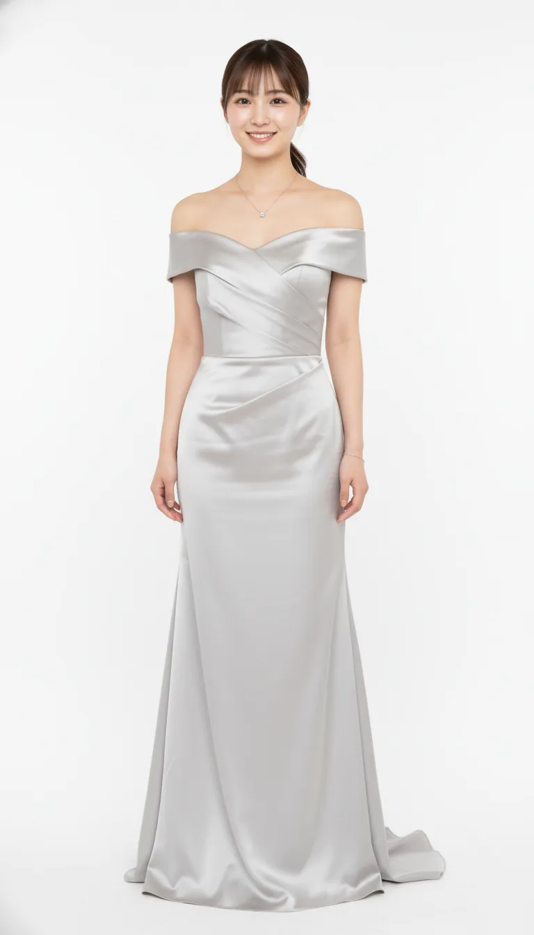 現代簡約緞面長裙