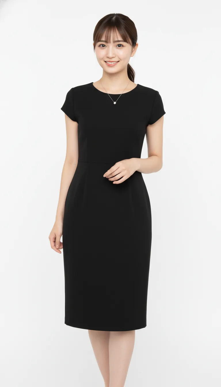 優雅及膝連衣裙