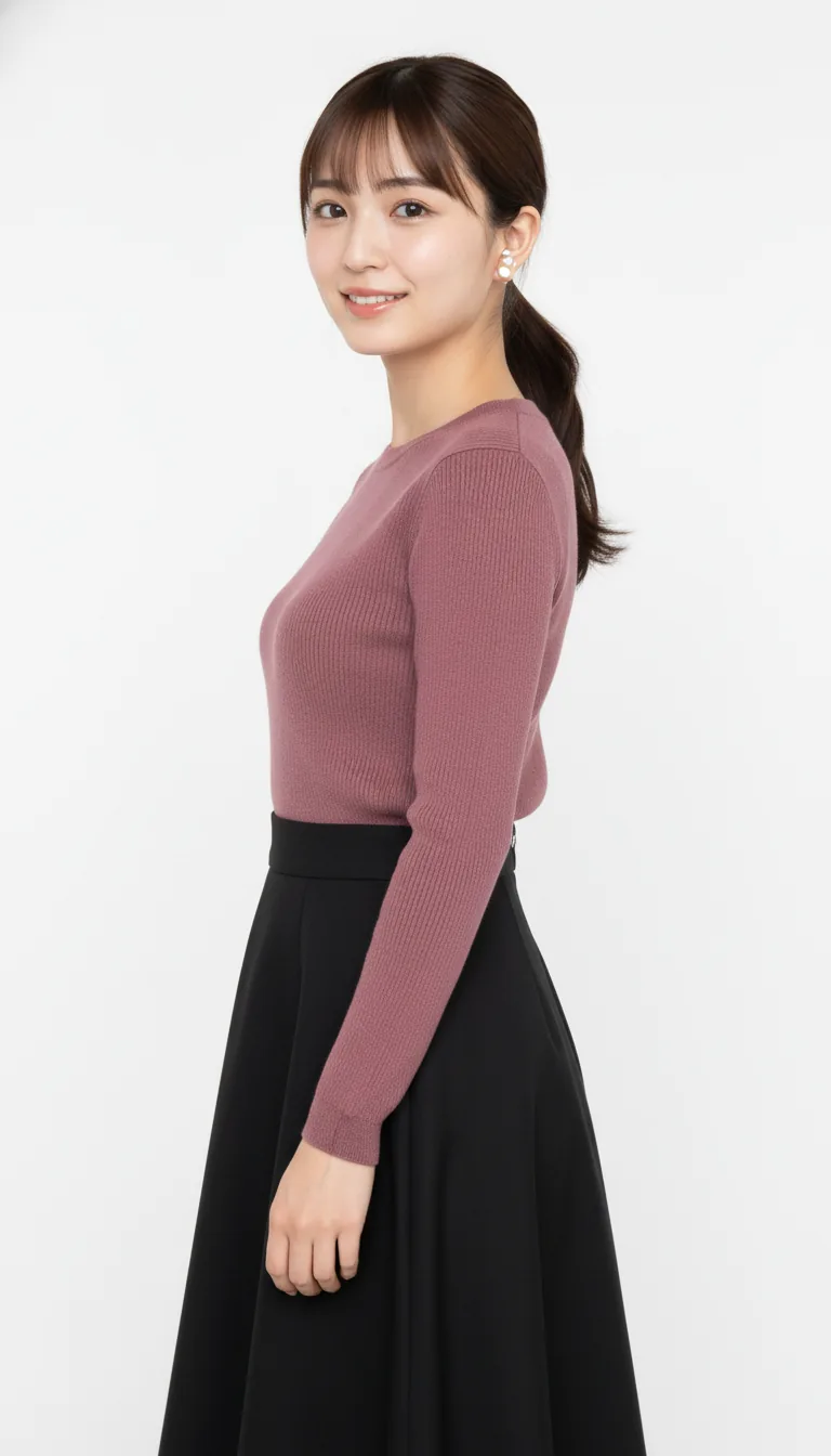 精緻針織上衣與A字裙