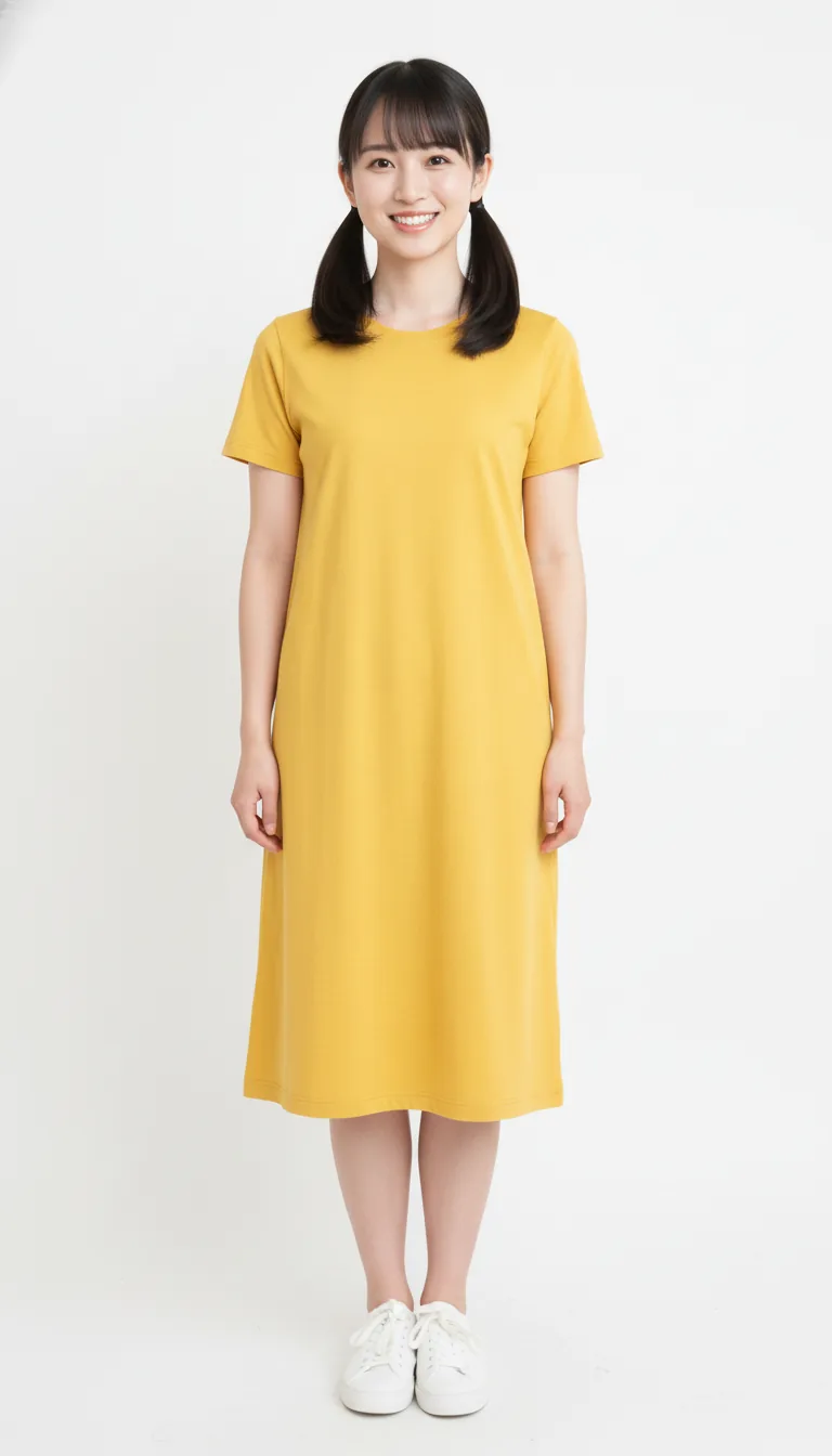 黃色休閒連身裙