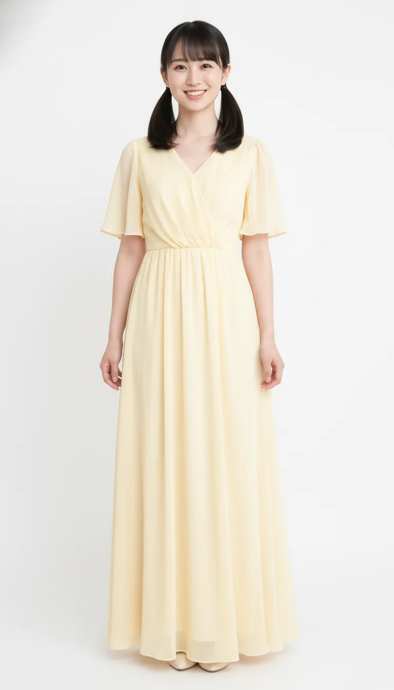 淺黃色飄逸長裙