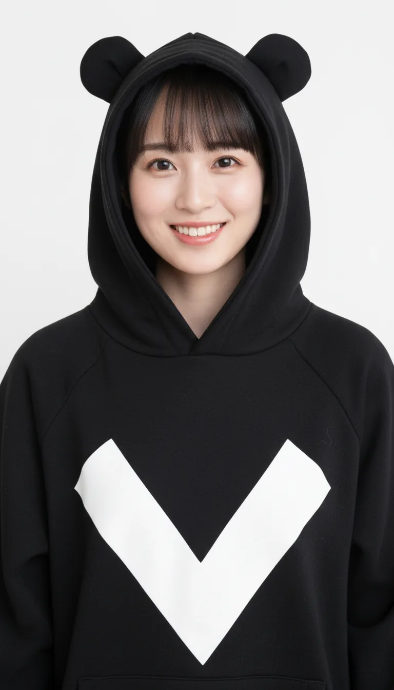 可愛黑熊連帽休閒裝