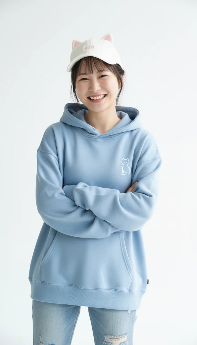 街頭潮流貓咪女孩