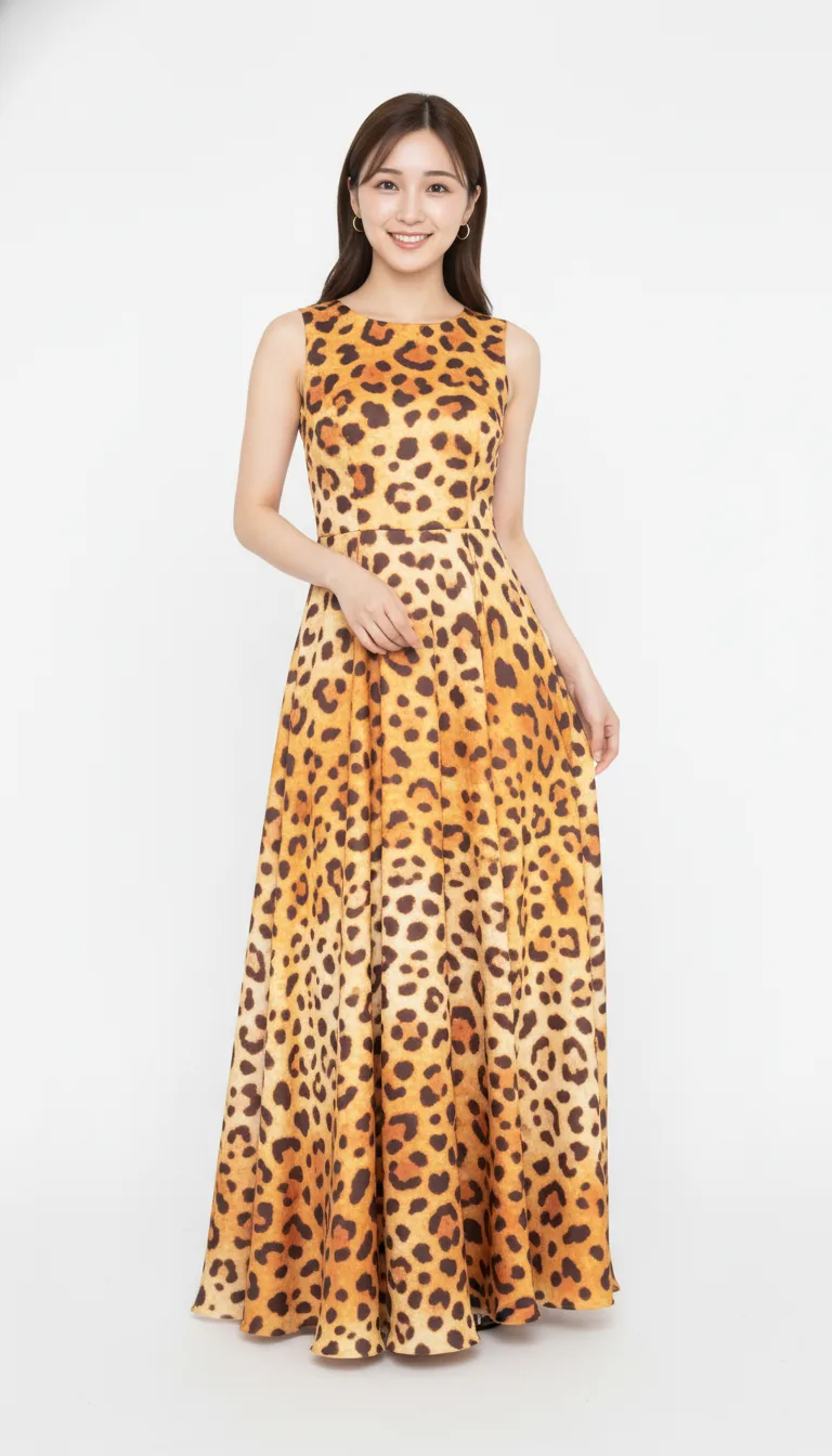 優雅守宮印花長裙